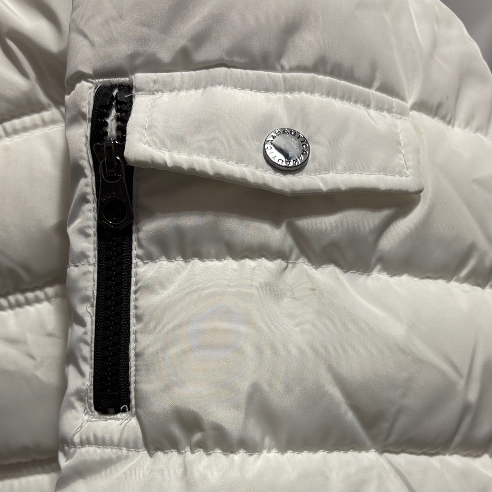 Nautica Women's White Puffer Jacket Faux Fur - Picture 5 of 7